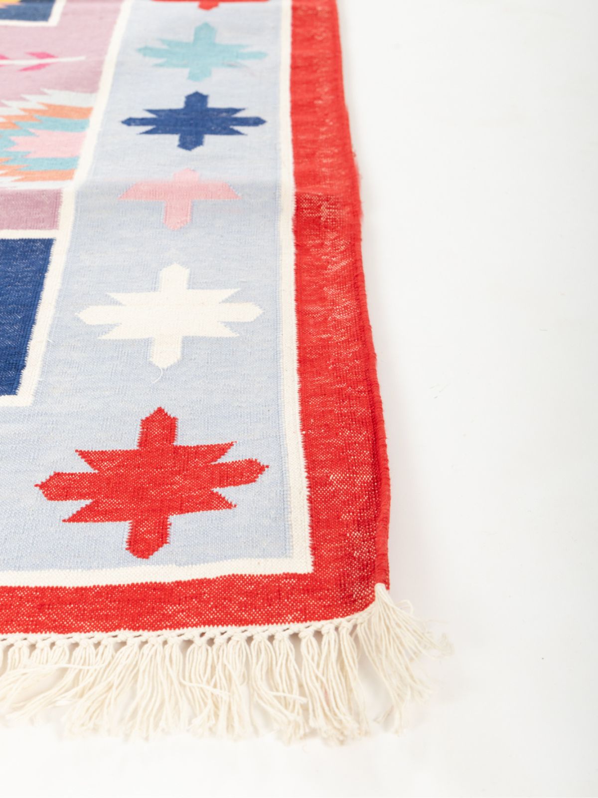 Vibrant Kaleidoscope - additional product view showing the cotton rug
