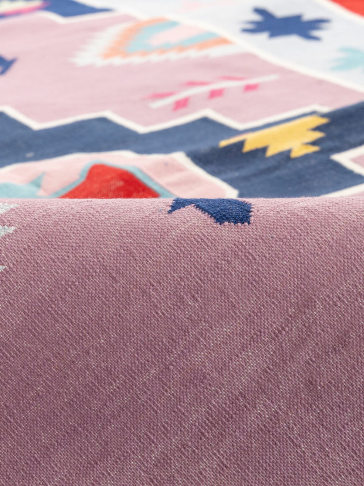 Vibrant Kaleidoscope detail of the geometric pattern in cotton