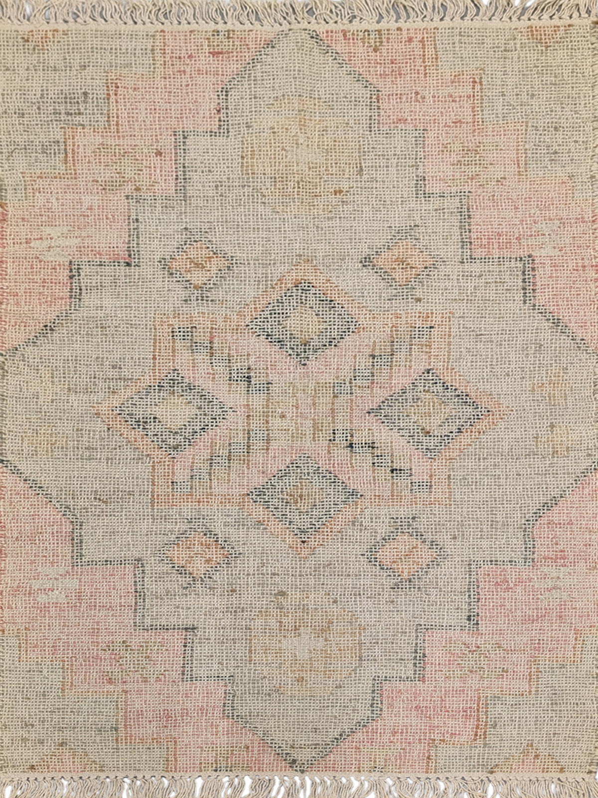 Vintage Aura cotton rug in multicoloured tones
