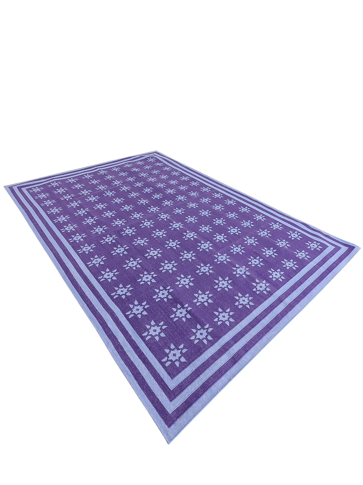 Violet Starfall Flatweave Rug - texture detail showing cotton surface