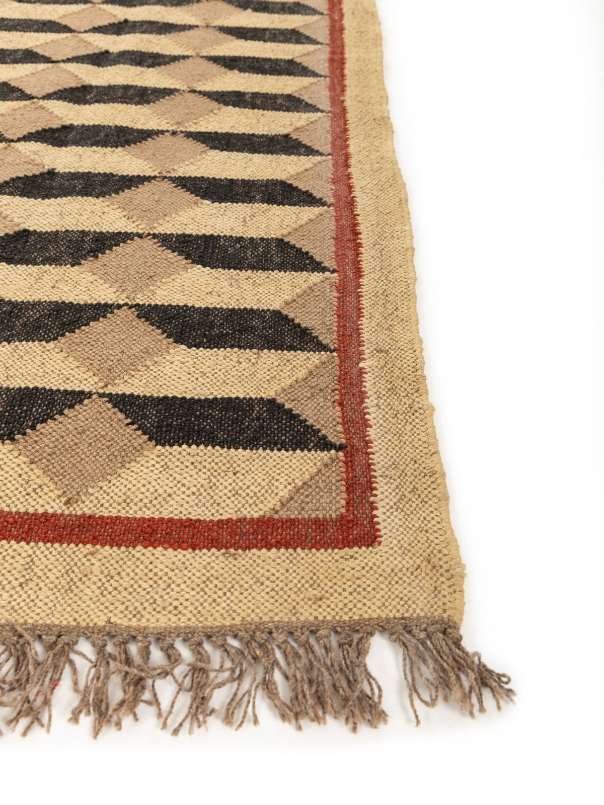 Wave Crest Wool Flatweave Rug - texture detail showing wool surface