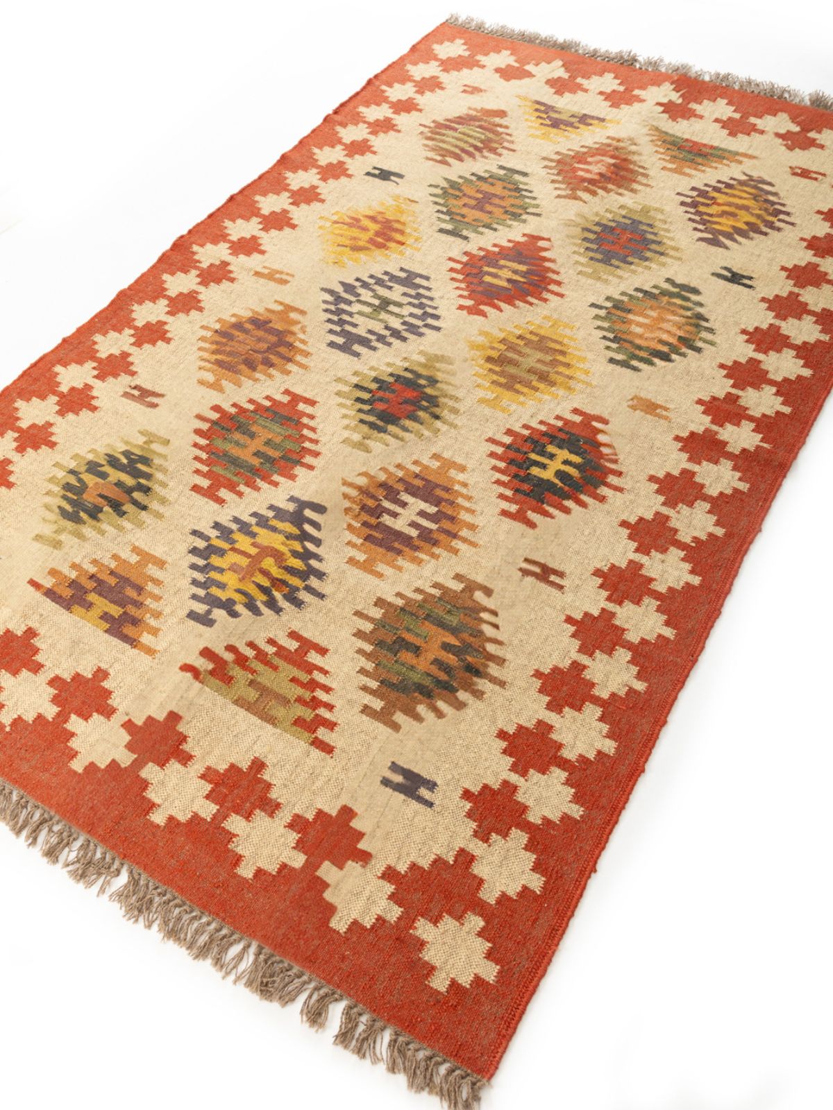 Whimsical colourburst Kilim Rug - additional product view showing the cotton rug