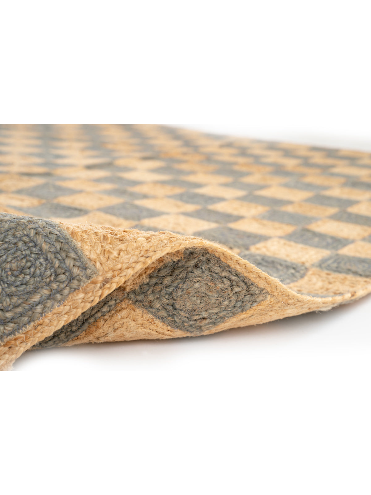 Windsor checkered Jute rug-Grey - additional product view showing the jute rug