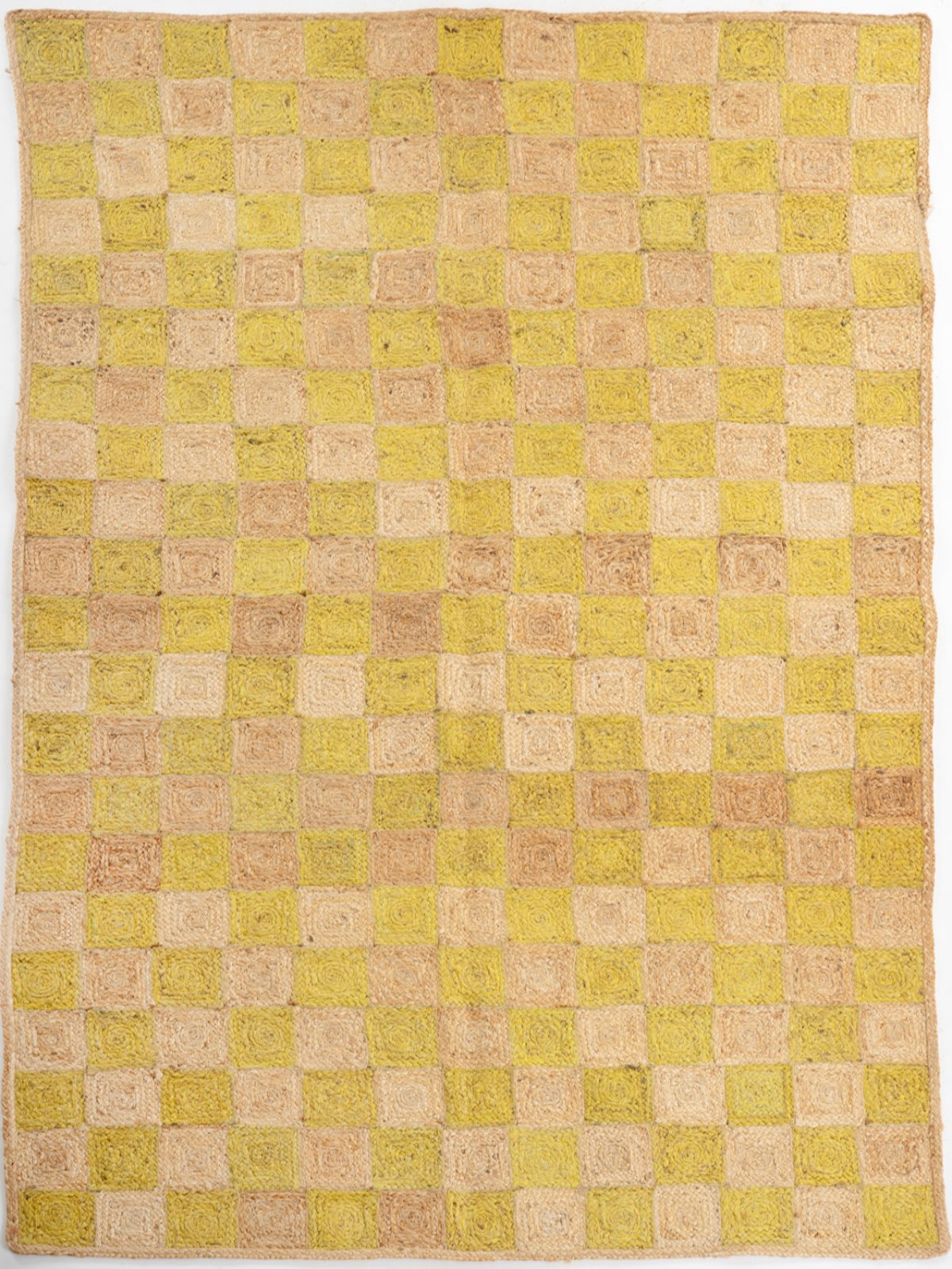 Windsor checkered Jute rug-Leaf green jute rug in green tones