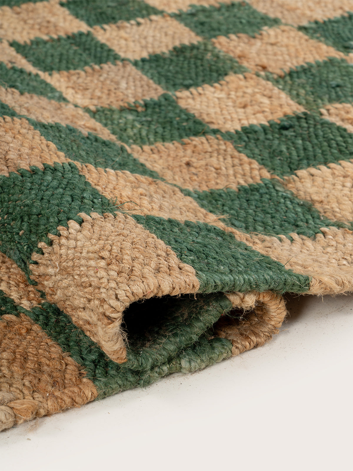 Windsor Checkered Jute Runner - jute runner laid in a hallway view