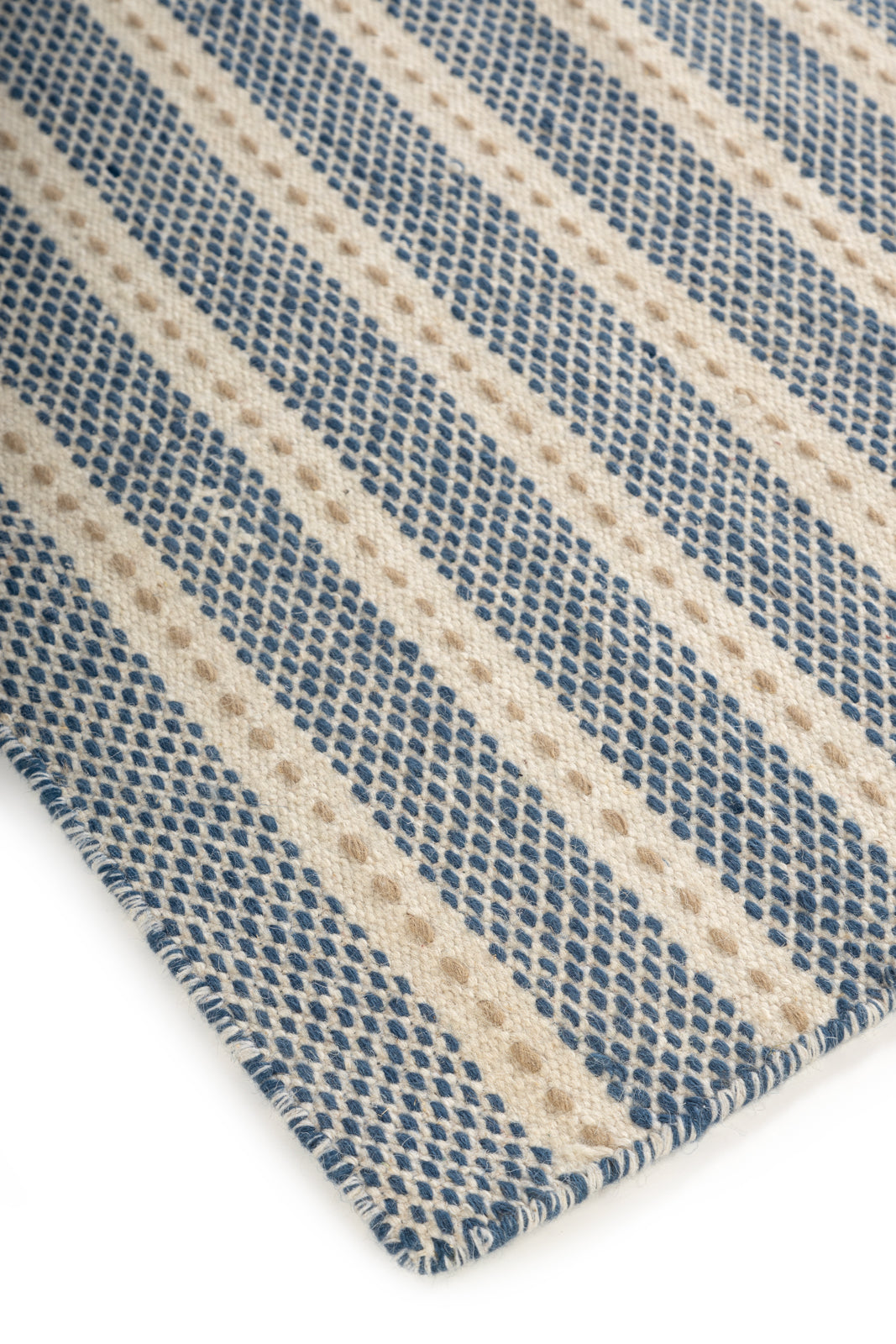 Winthorpe Wool Flatweave close-up showing the wool weave and striped pattern
