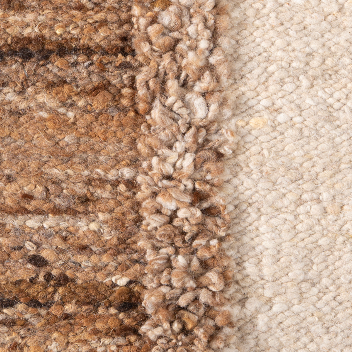 Wool Glen : Autumn Divide close-up showing the handcarded wool weave and surface texture