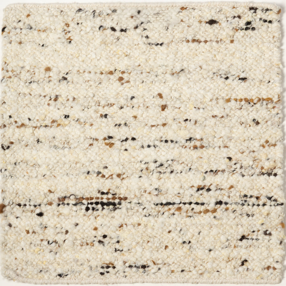 Wool Glen : Wildwood Speckle handcarded wool rug in brown tones, overhead view