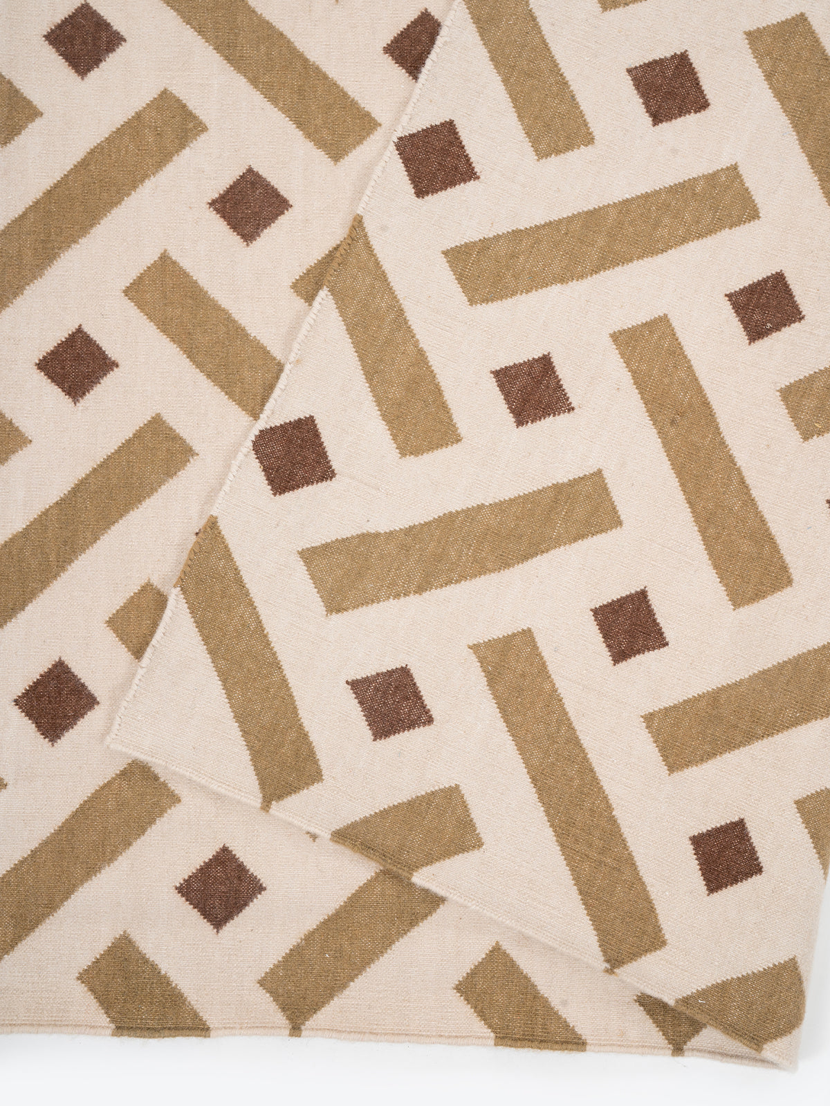 Woven Heritage Wool Rug detail of the traditional motif in wool
