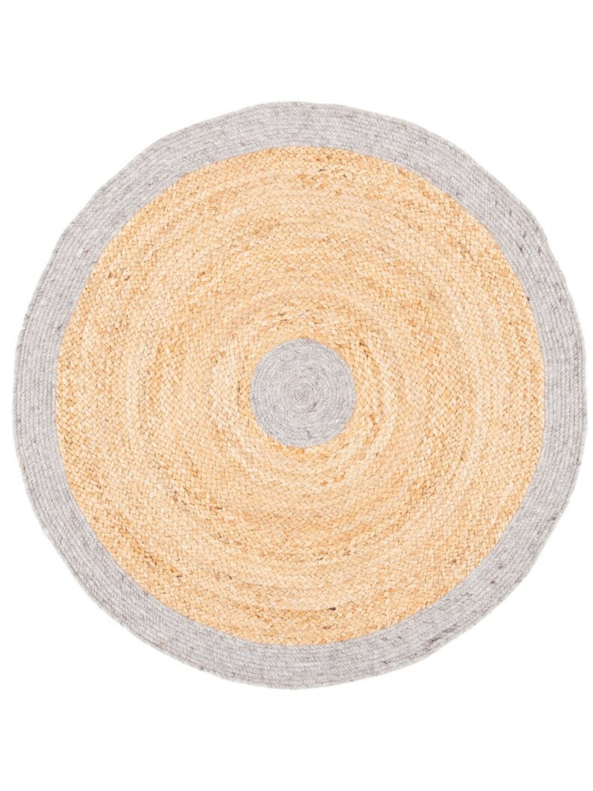 Maseru jute bordered round area rug