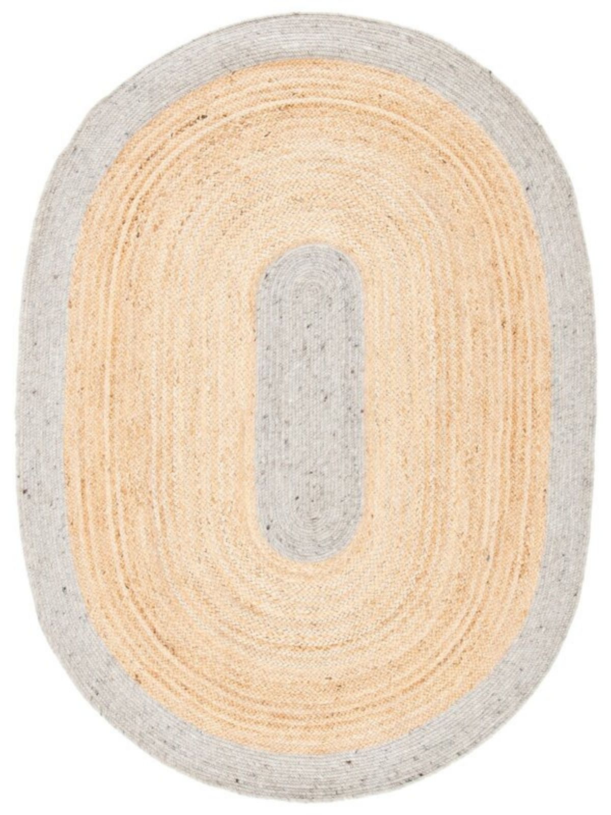 Maseru jute bordered oval area rug