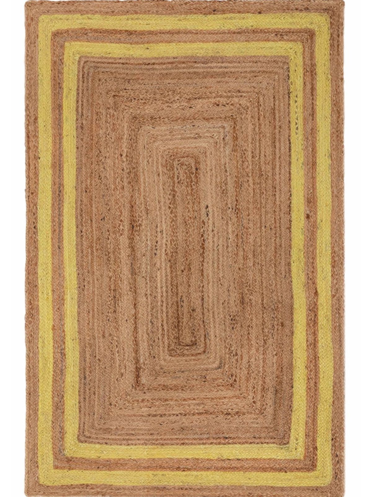 Niamey double border jute braided area rug