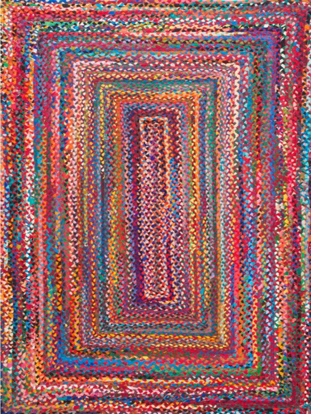 Porto rainbow braided area rug