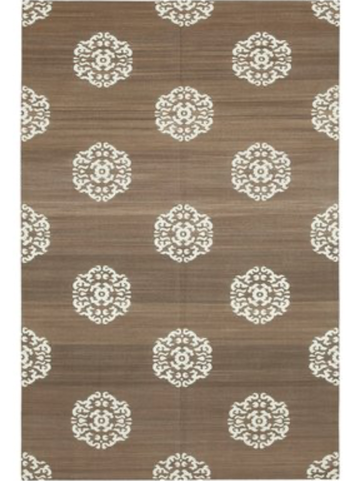 Brown Medallion Cotton Rug