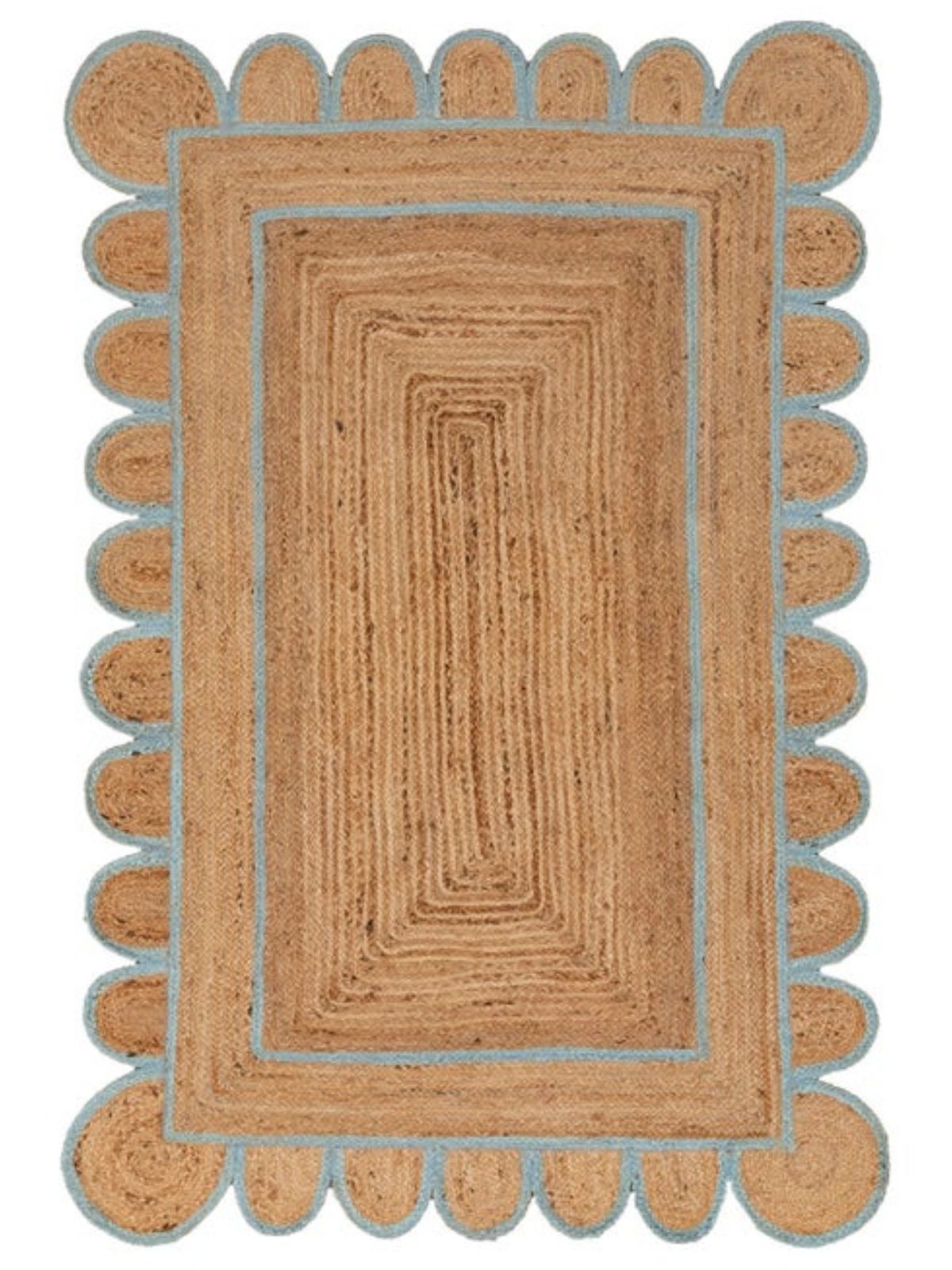 Luxor scalloped braided area rug