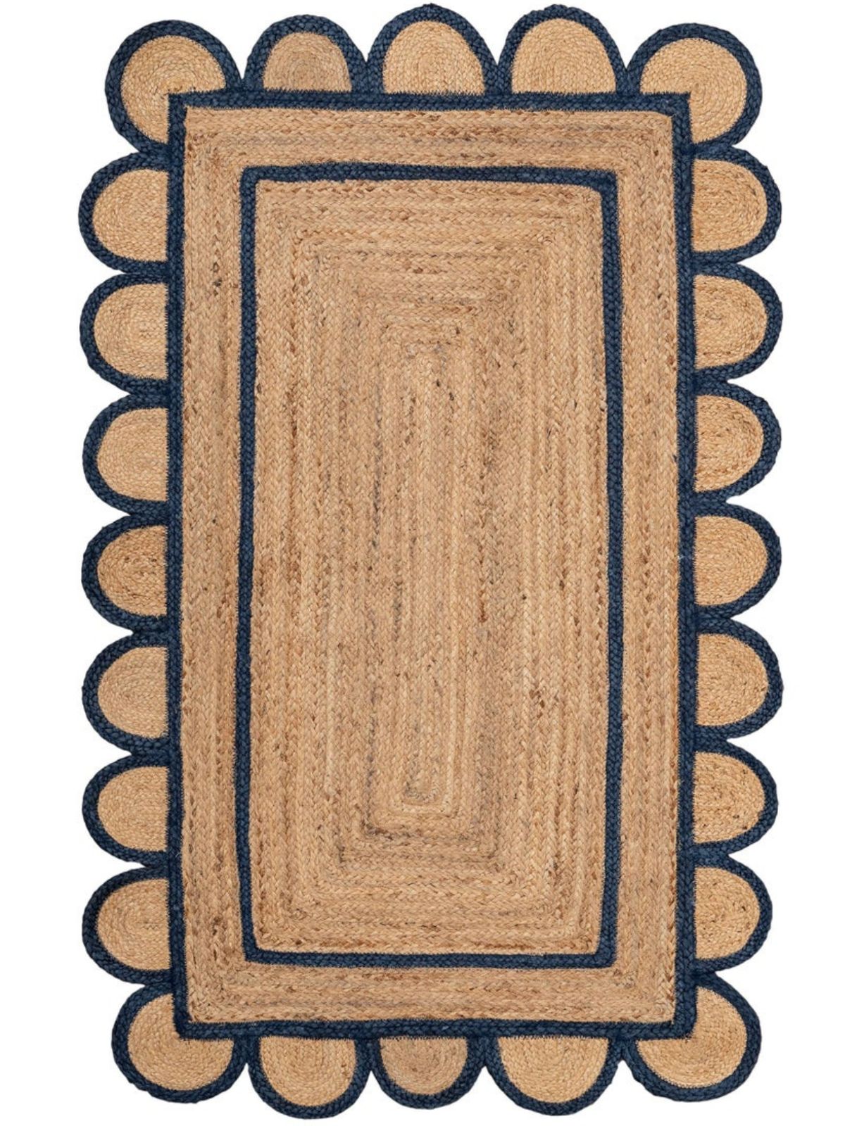 Luxor scalloped braided area rug