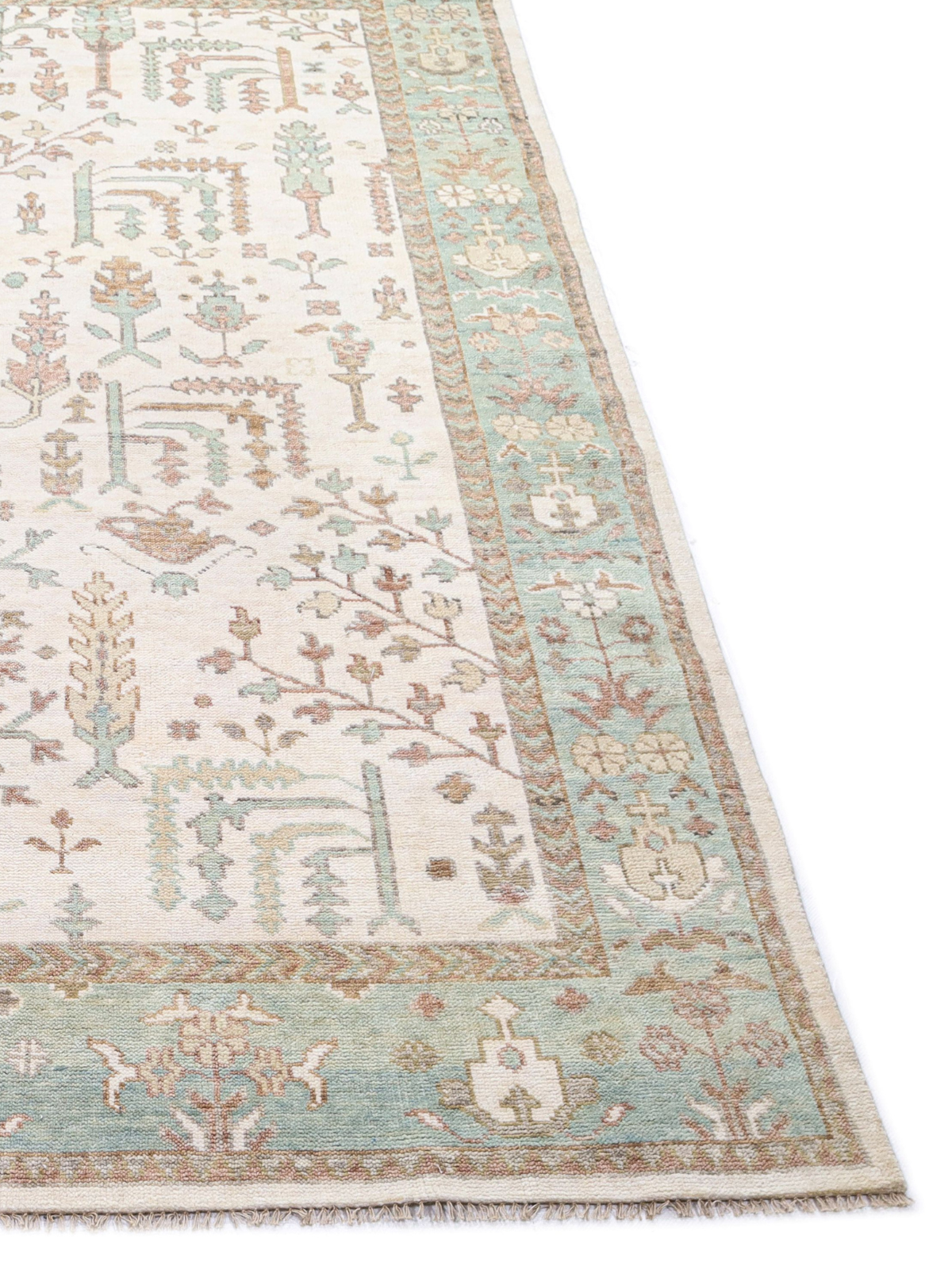 Persian Garden Wool Rug - Duck Egg & Mint