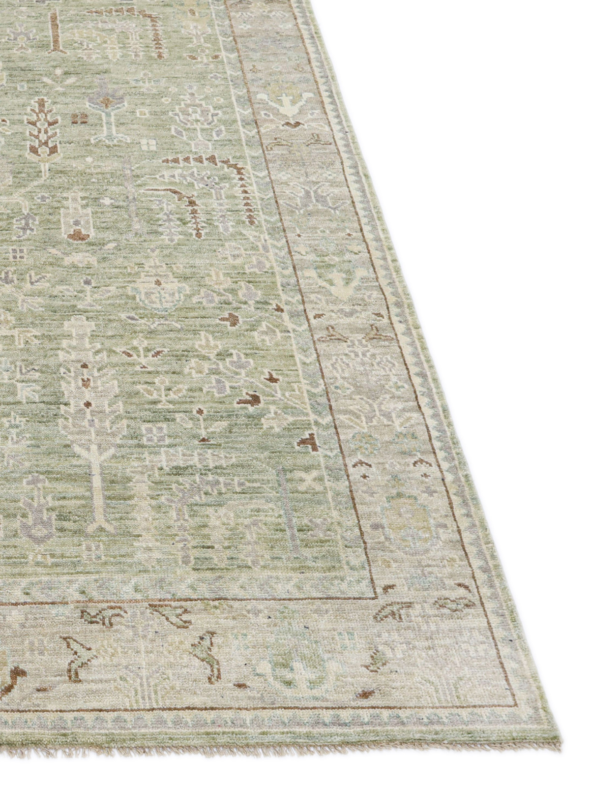 Persian Garden Wool Rug - Willow Green