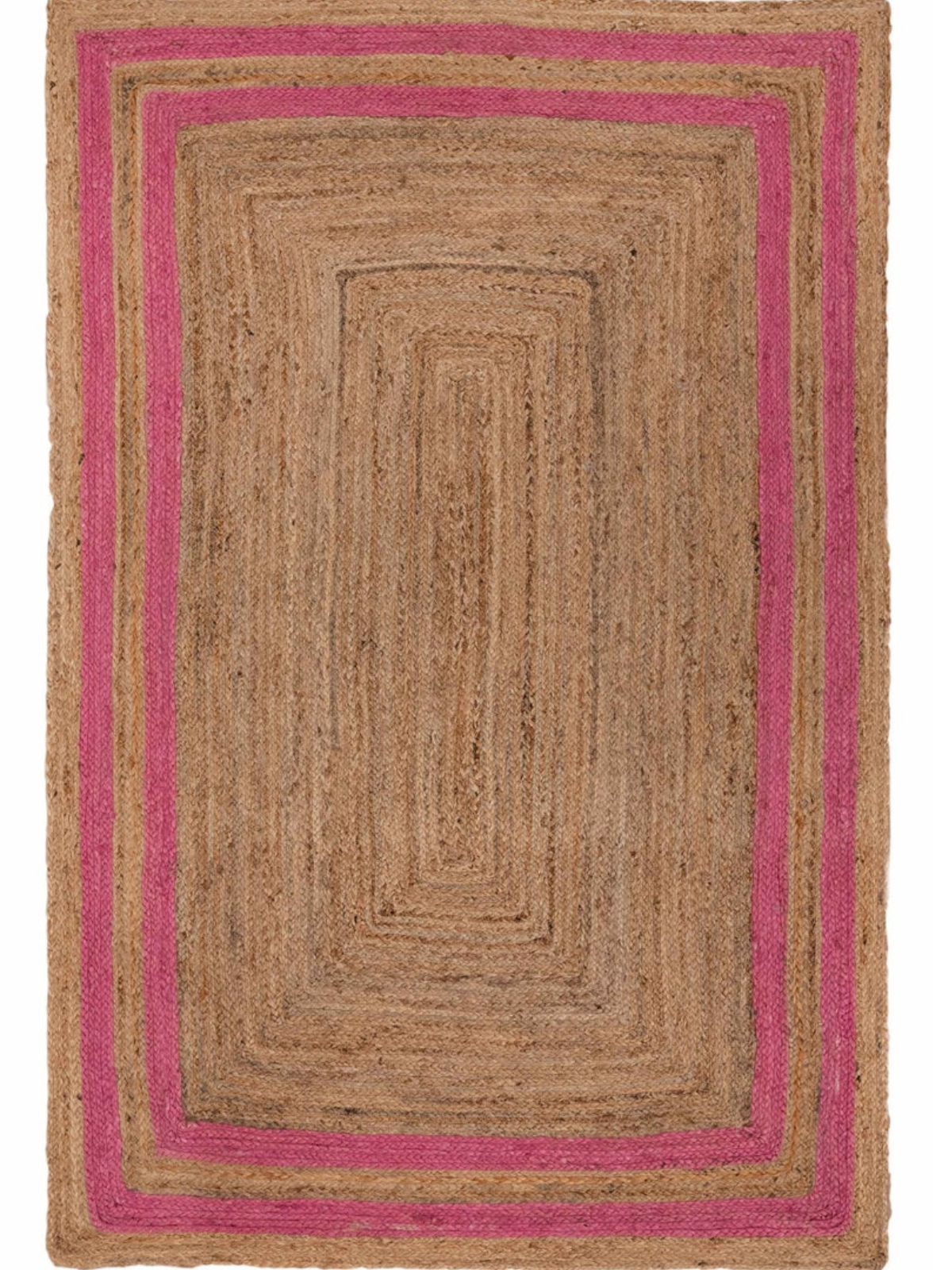 Niamey double border jute braided area rug