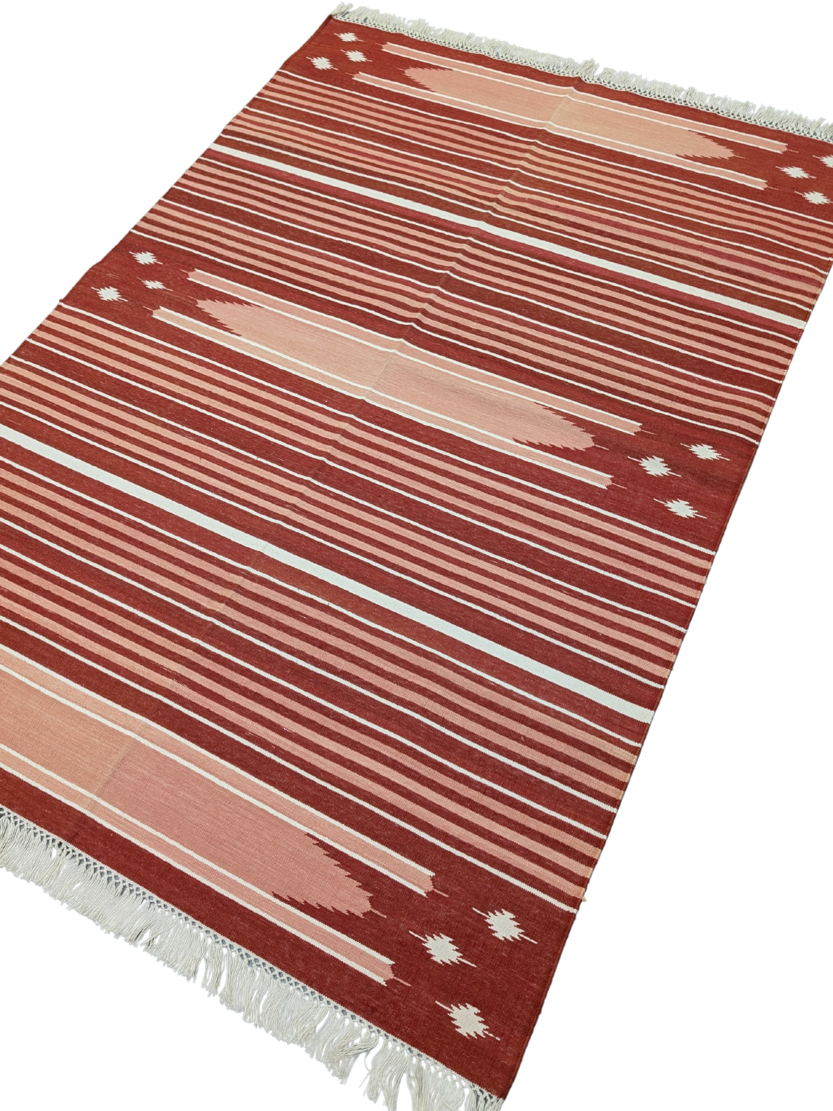 Crimson Bloom Kilim Cotton Rug