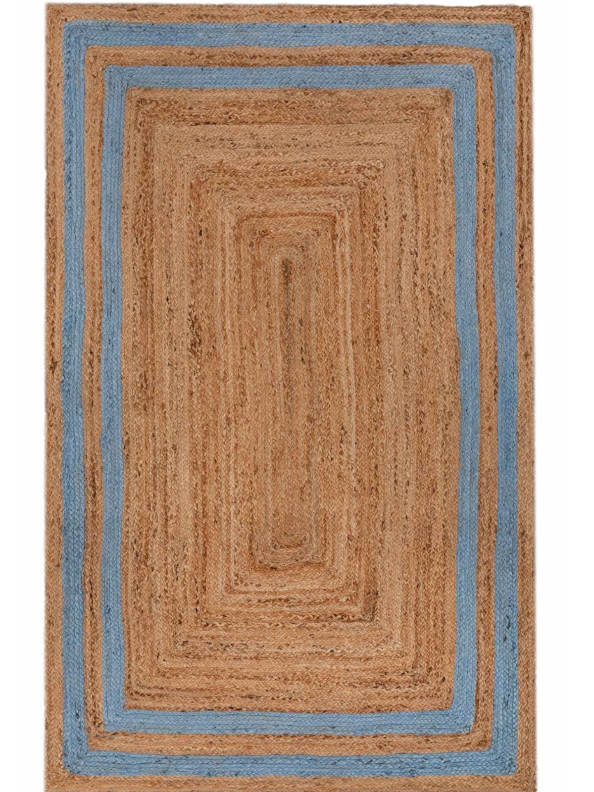 Niamey double border jute braided area rug