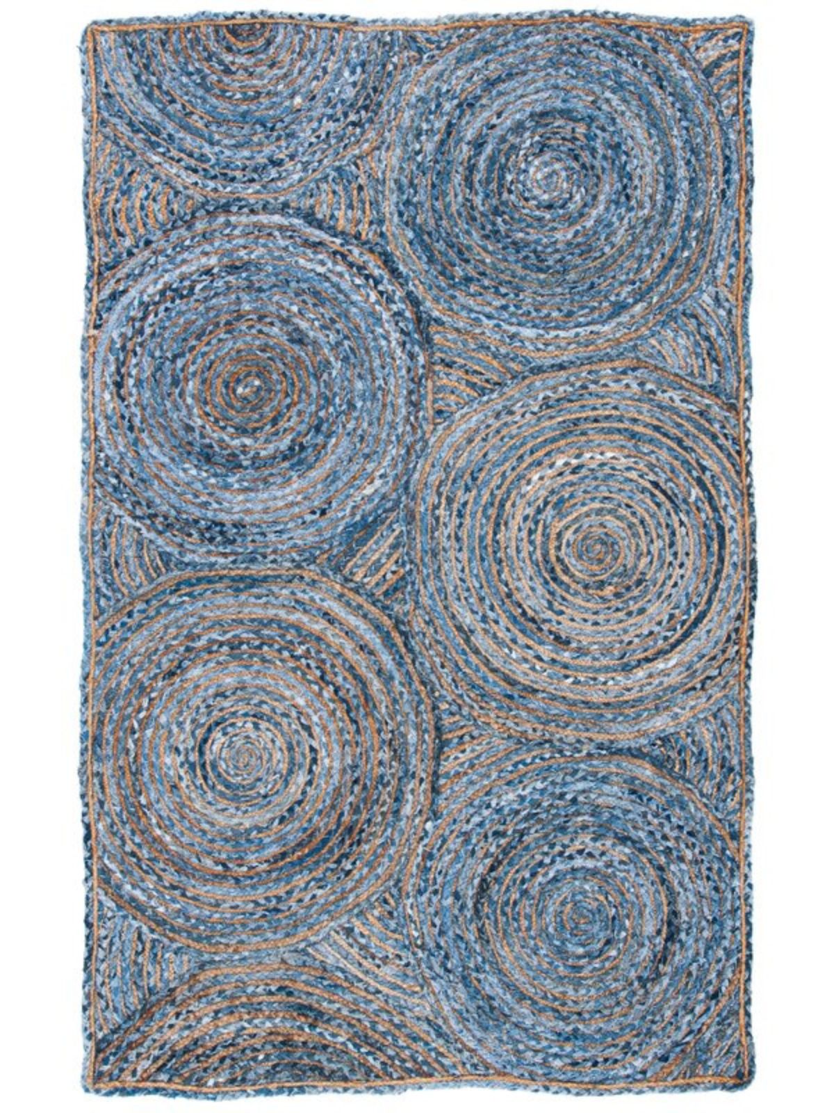 Kinshasha ellipse multicoloured braided area rug