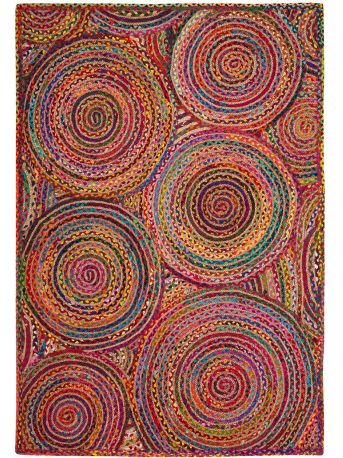 Kinshasha ellipse multicoloured braided area rug