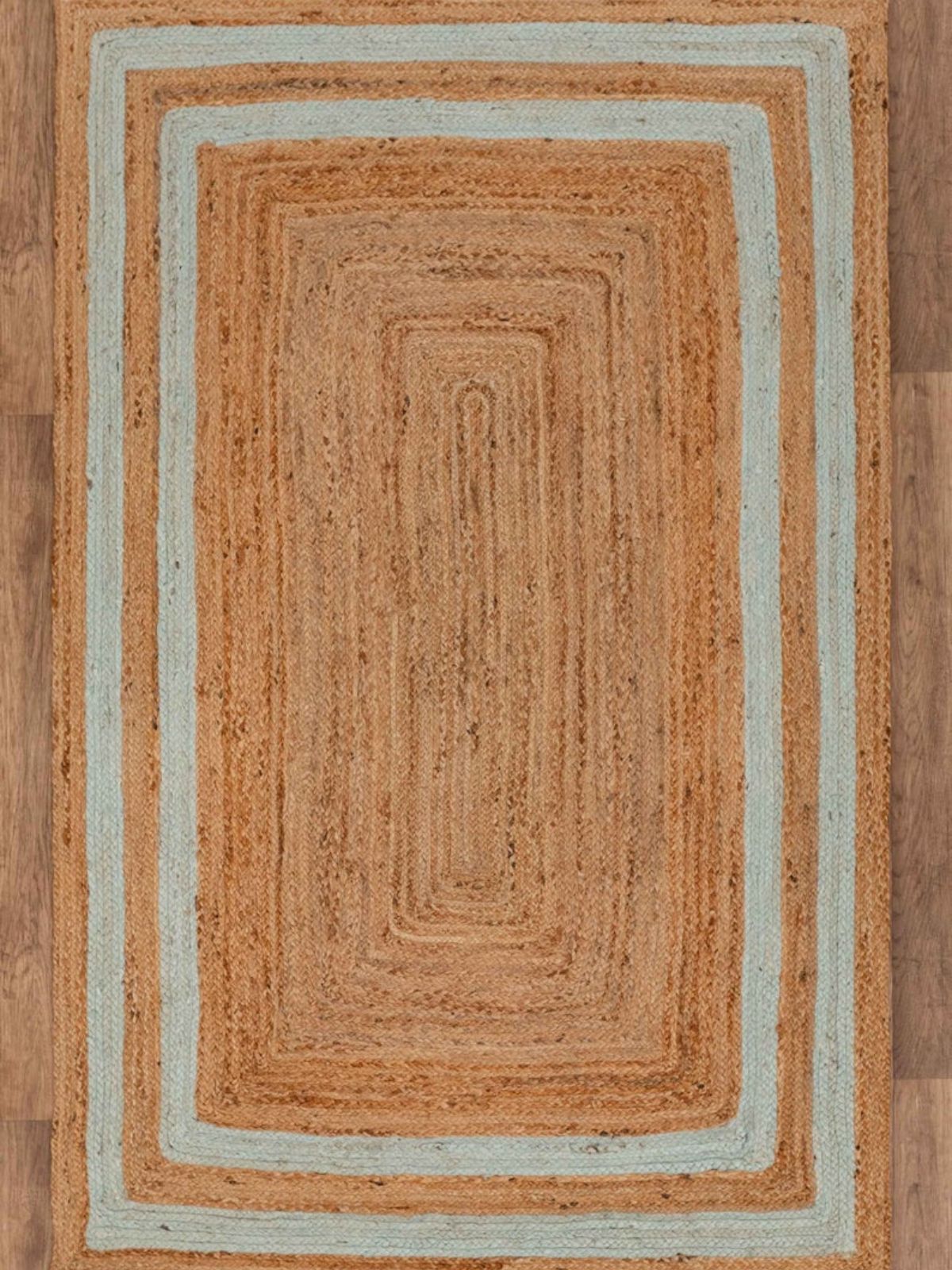 Niamey double border jute braided area rug