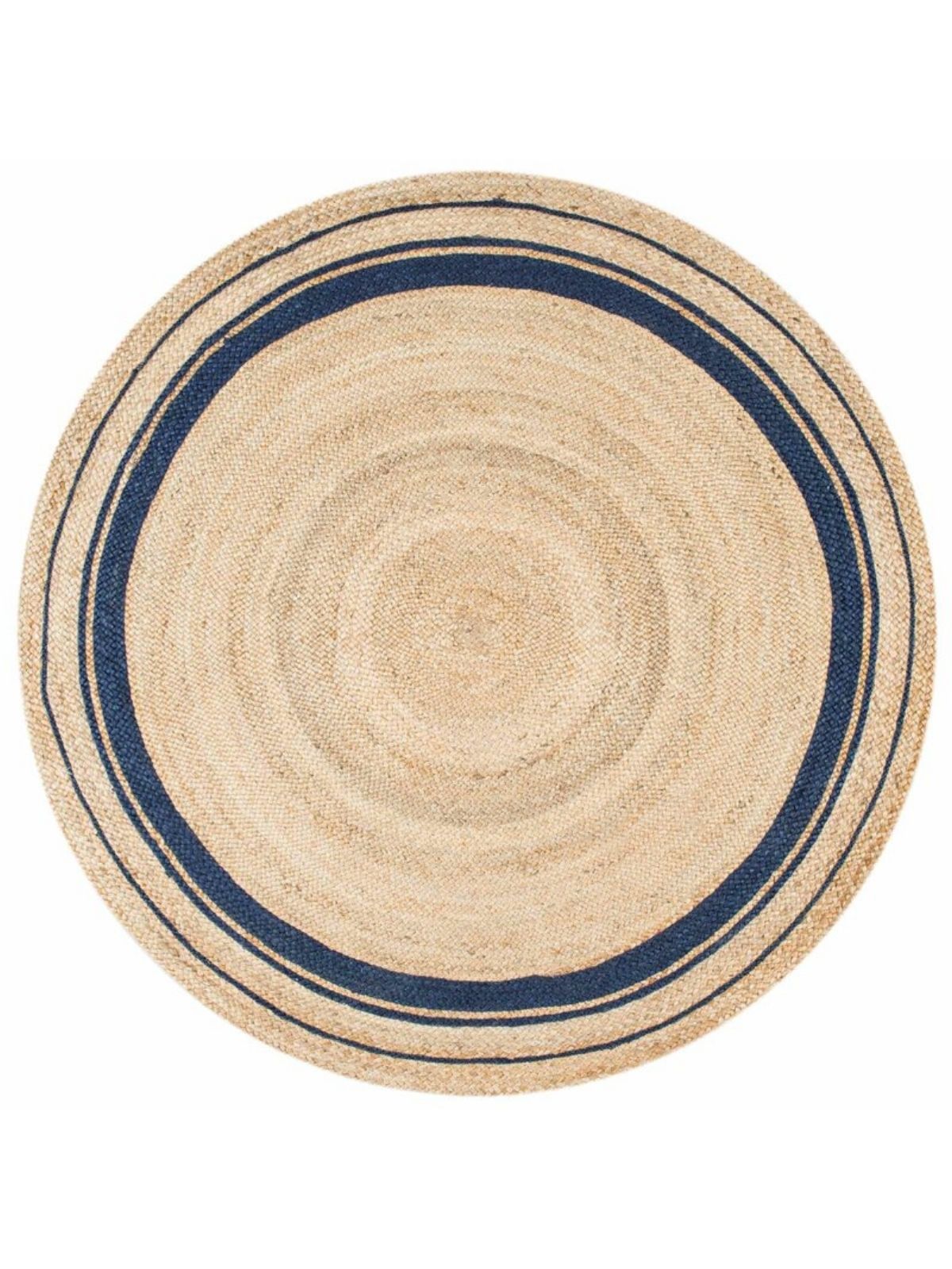 Suez bordered jute braided round rug