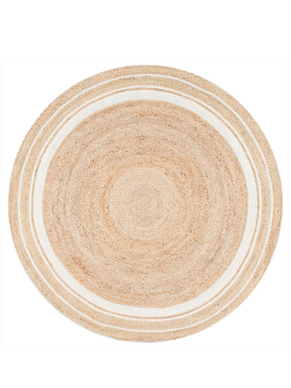 Suez bordered jute braided round rug