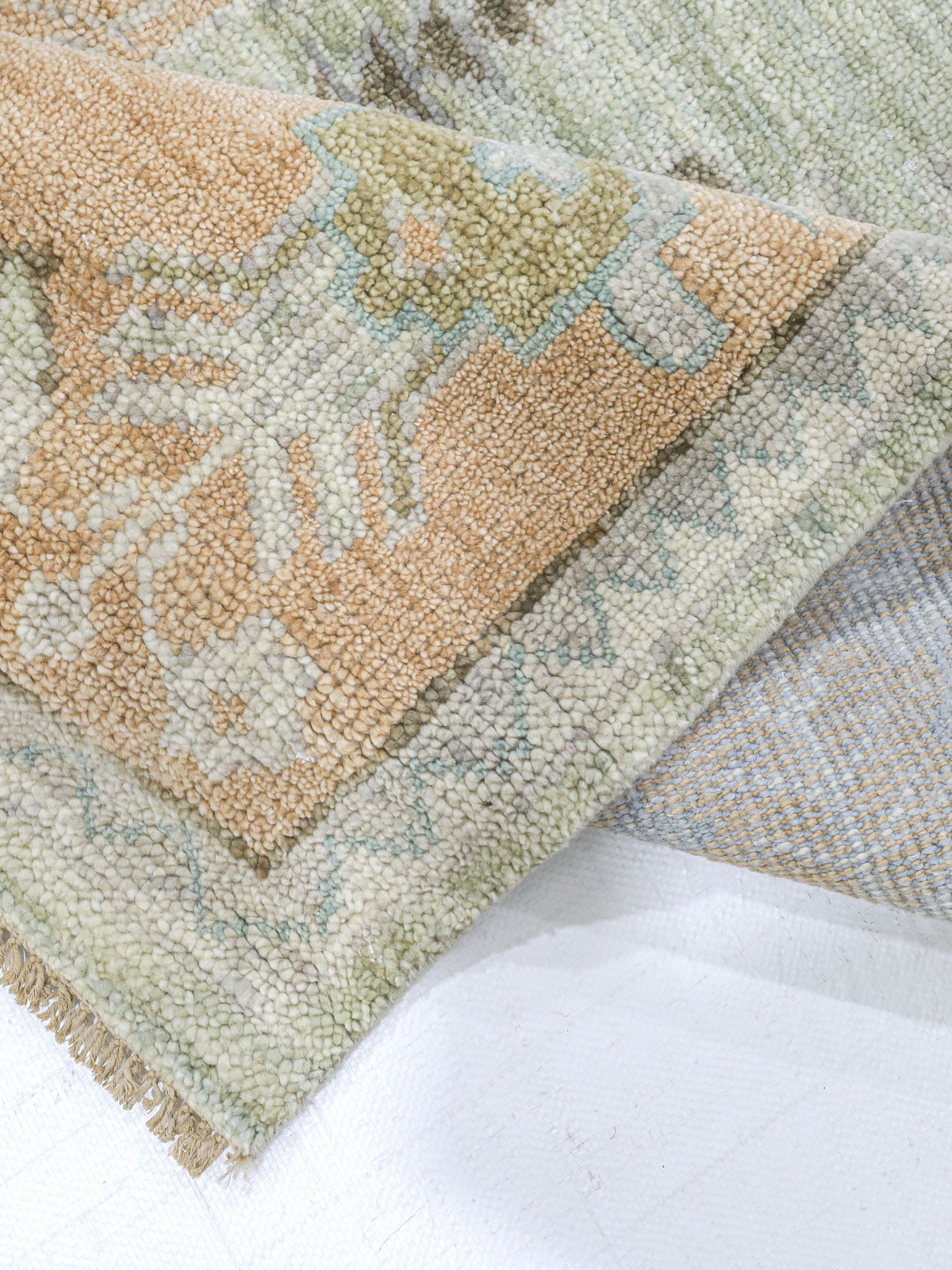 Persian Garden Wool Rug - Sage & Terracotta