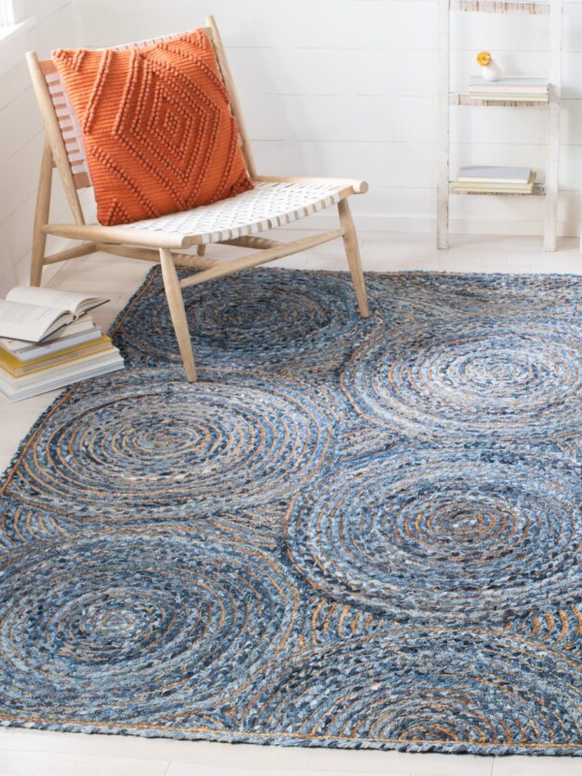 Kinshasha ellipse multicoloured braided area rug