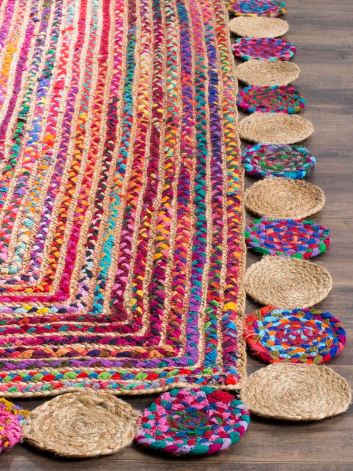 Porto vivid braided area rug