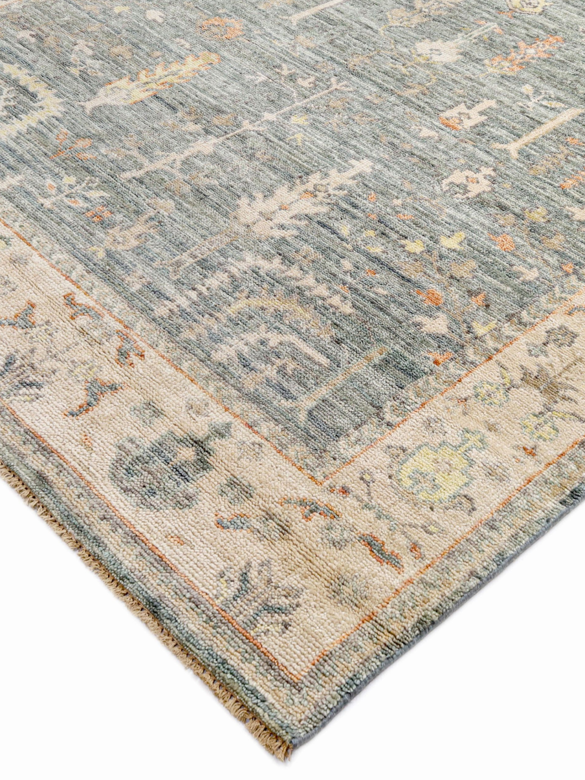 Persian Garden Wool Rug - Steel Blue