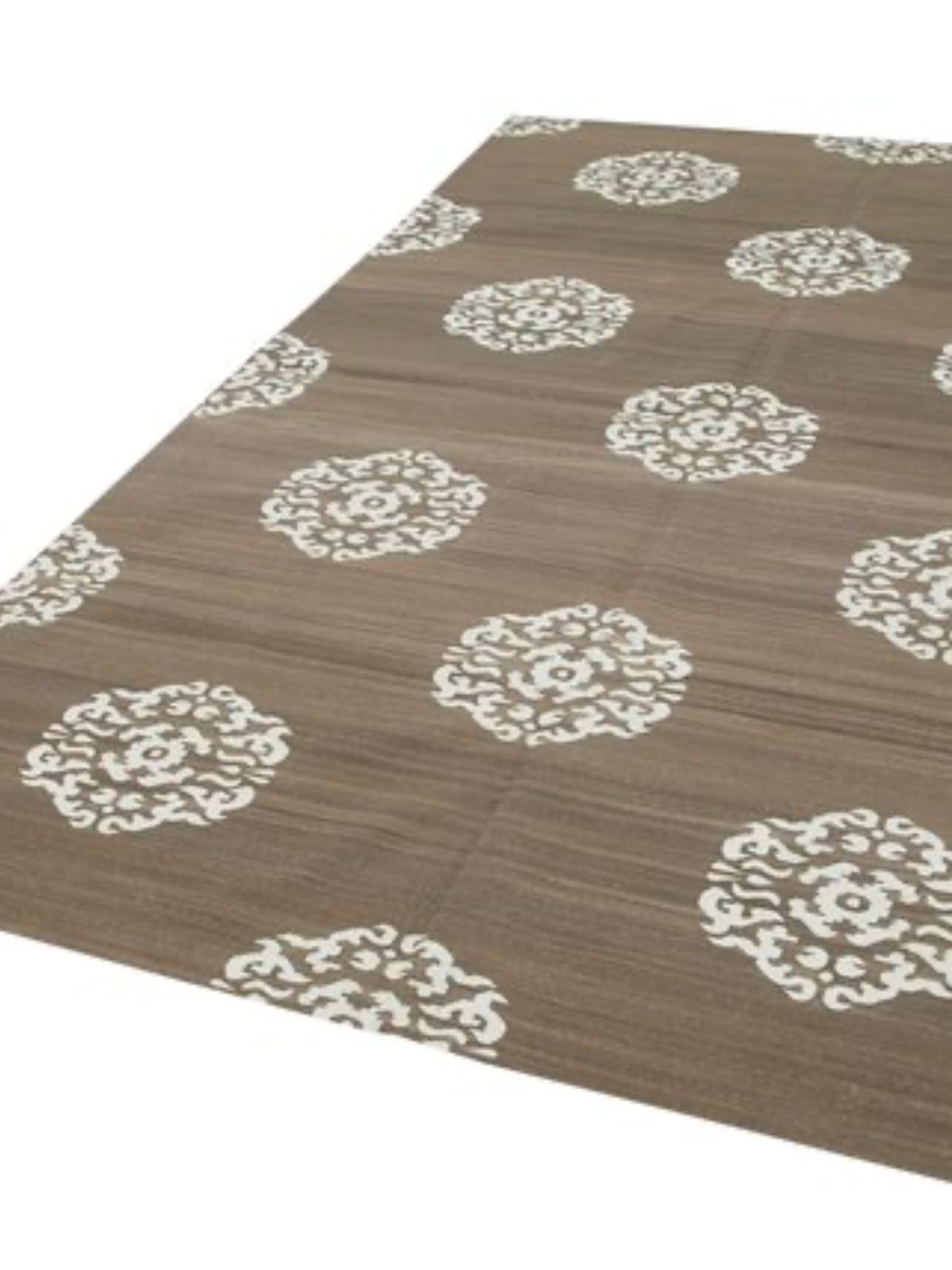 Brown Medallion Cotton Rug