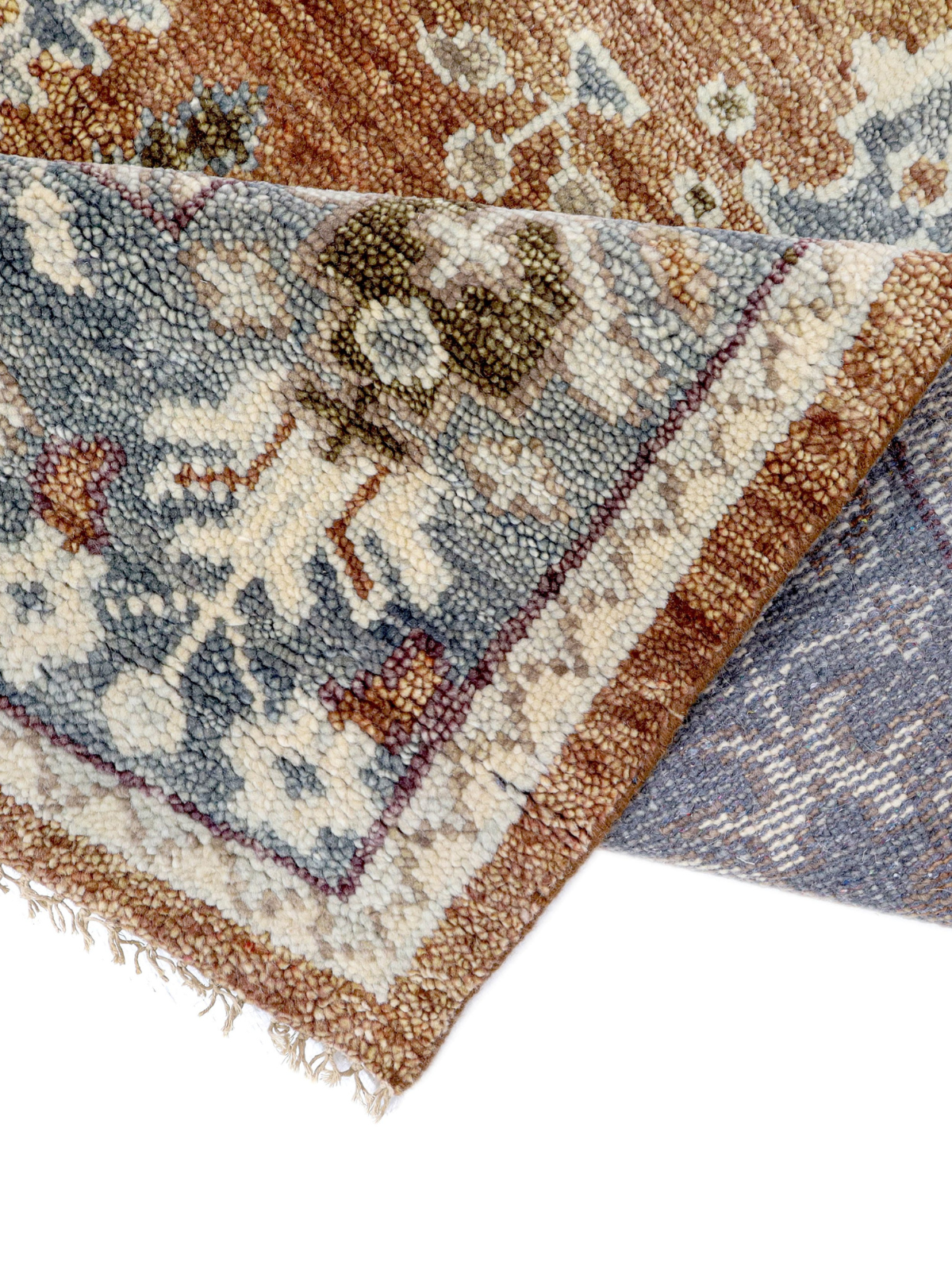 Persian Garden Wool Rug - Rust & Indigo