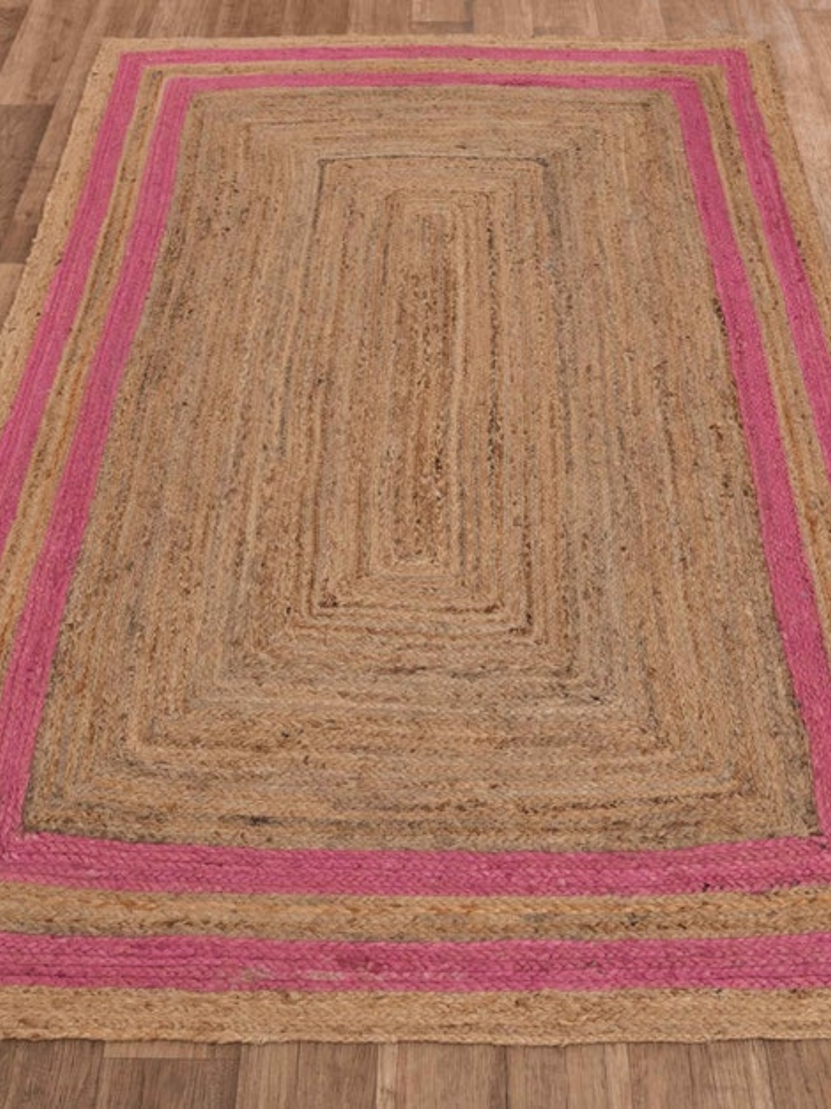 Niamey double border jute braided area rug