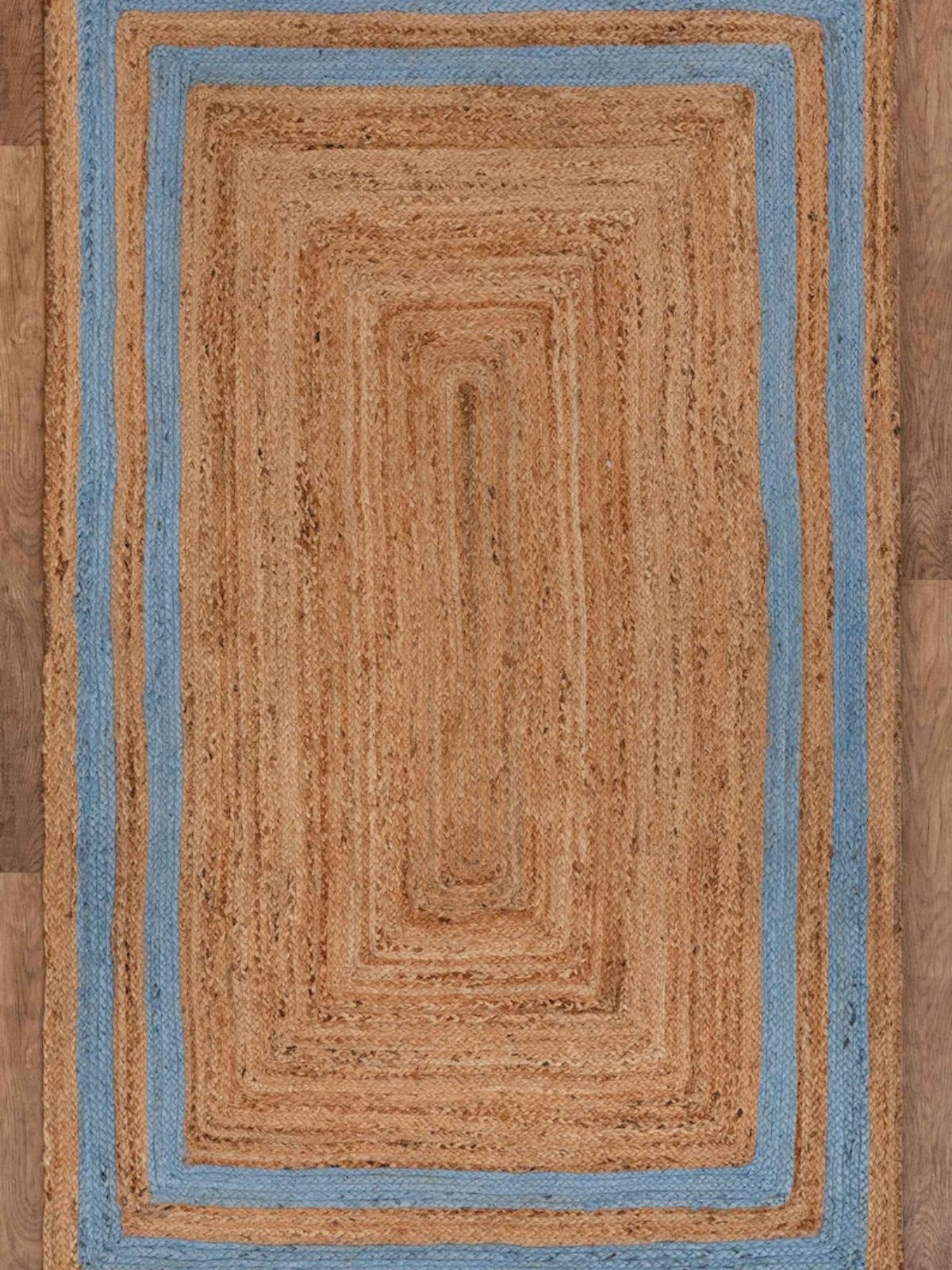 Niamey double border jute braided area rug