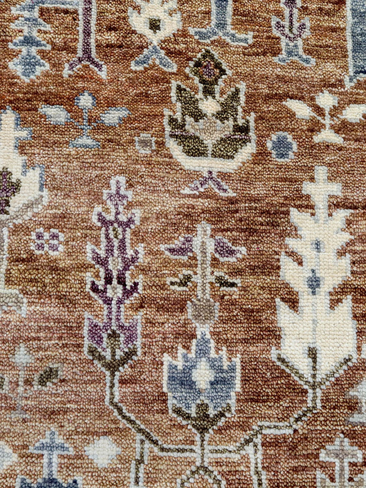Persian Garden Wool Rug - Rust & Indigo