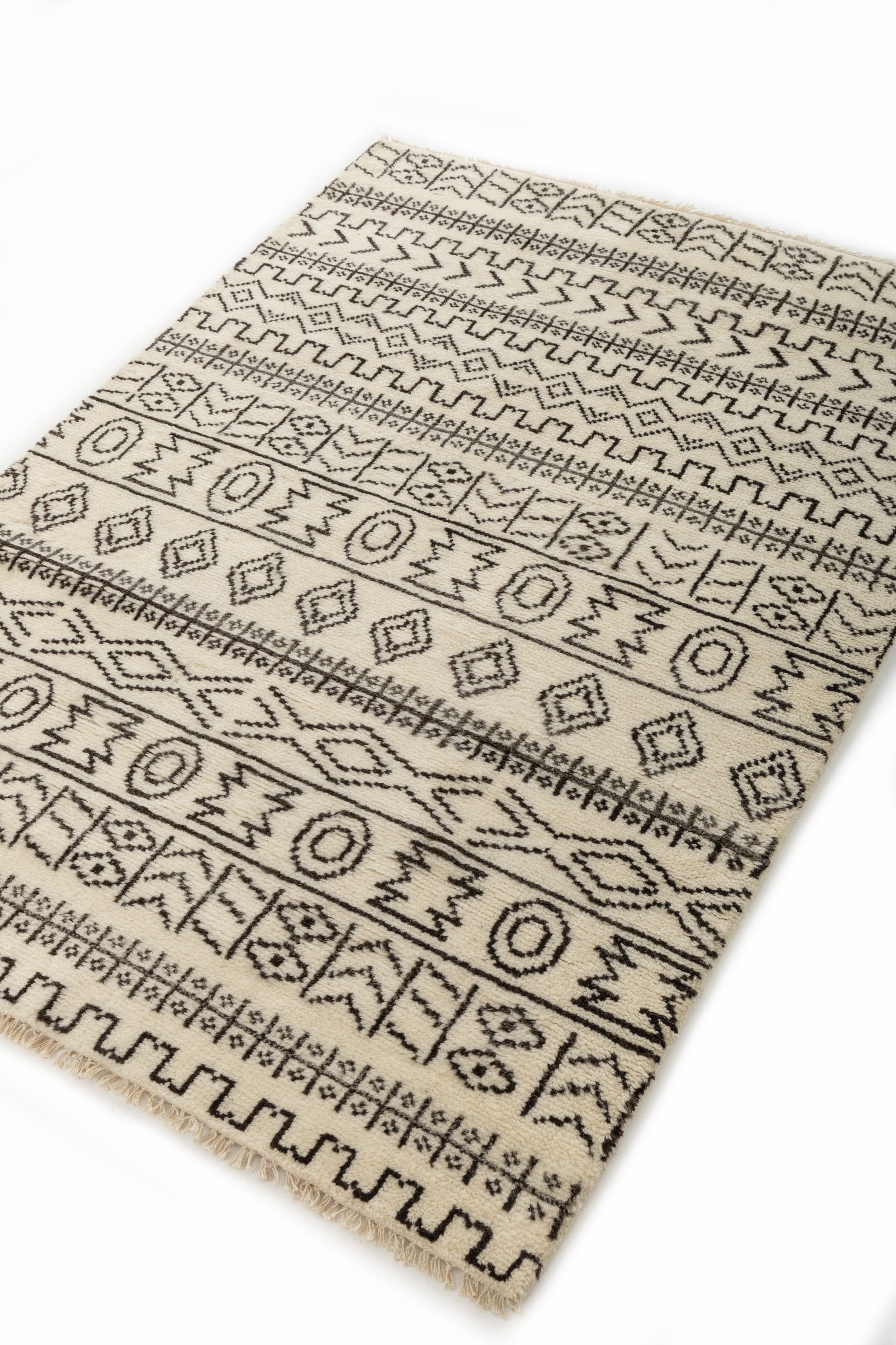 Nomad Noir Hand-Knotted Tribal Rug