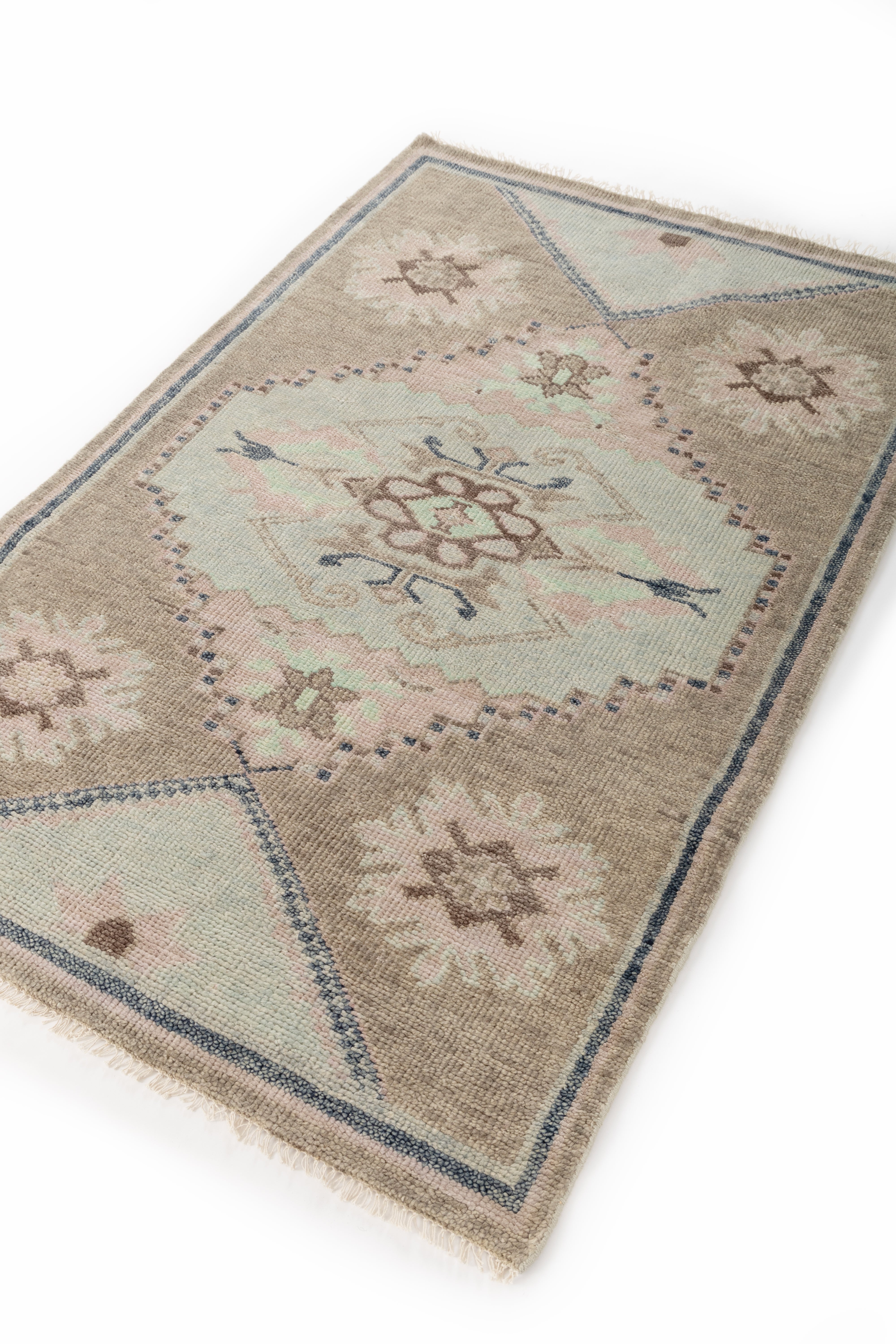 Navy Haven Turkish Hand-Knotted Rug