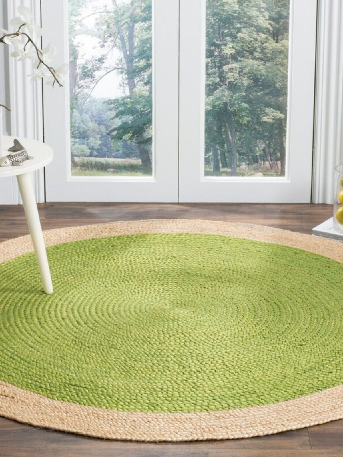 Asmara bordered round rug