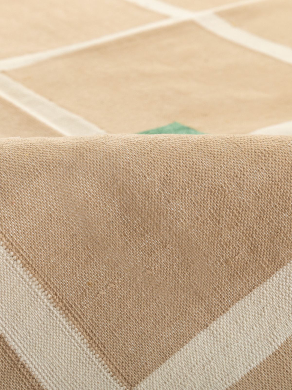 Beige Block Chenille Flatweave Rug_4