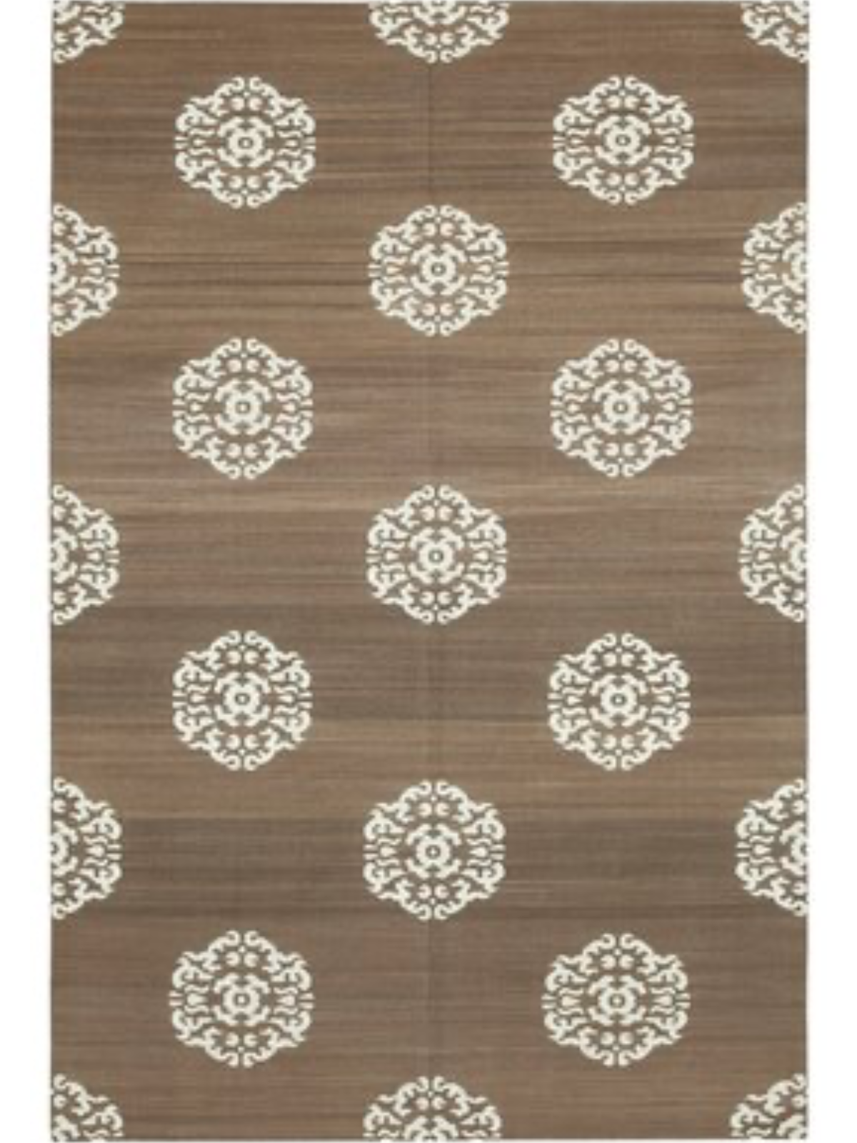 Brown Medallion Cotton Rug_1