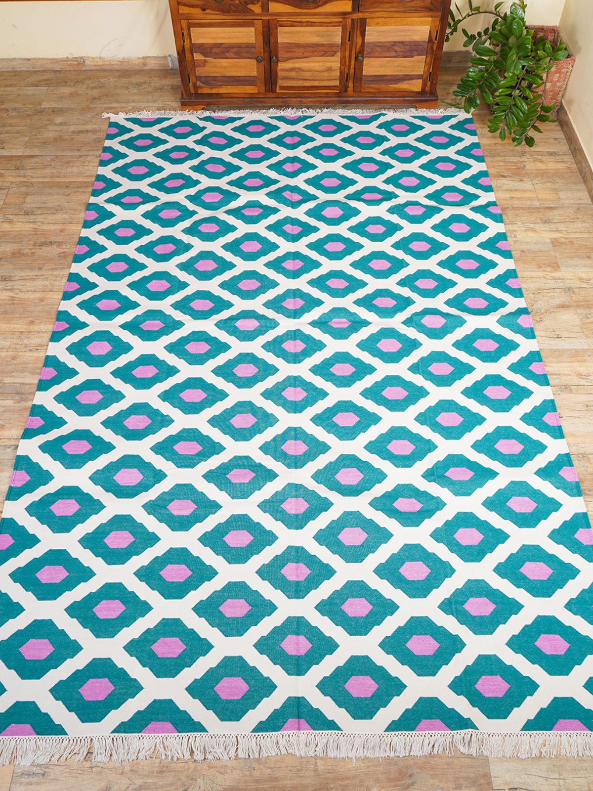 Turquoise Bliss Flatweave Rug