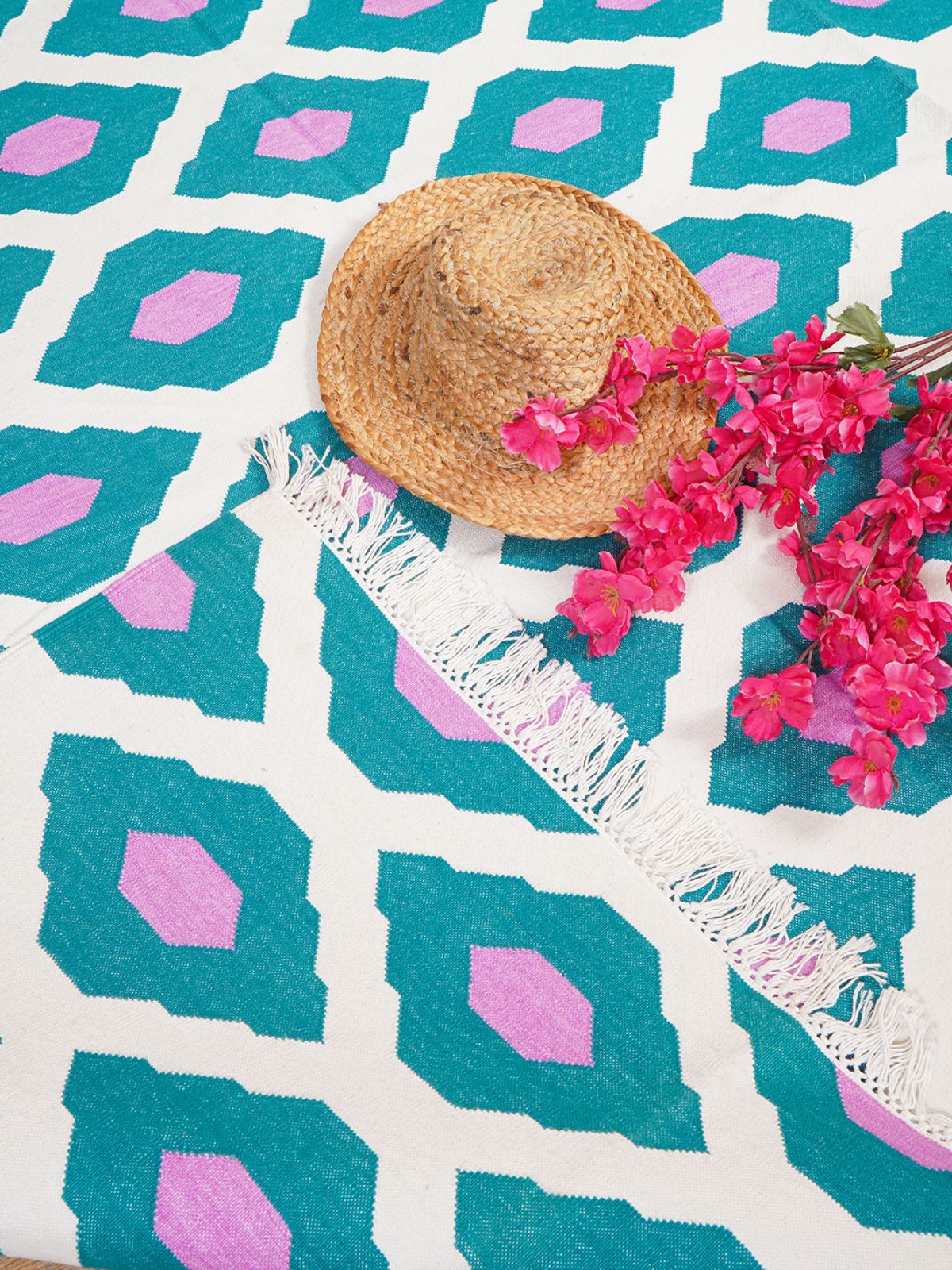 Turquoise Bliss Flatweave Rug