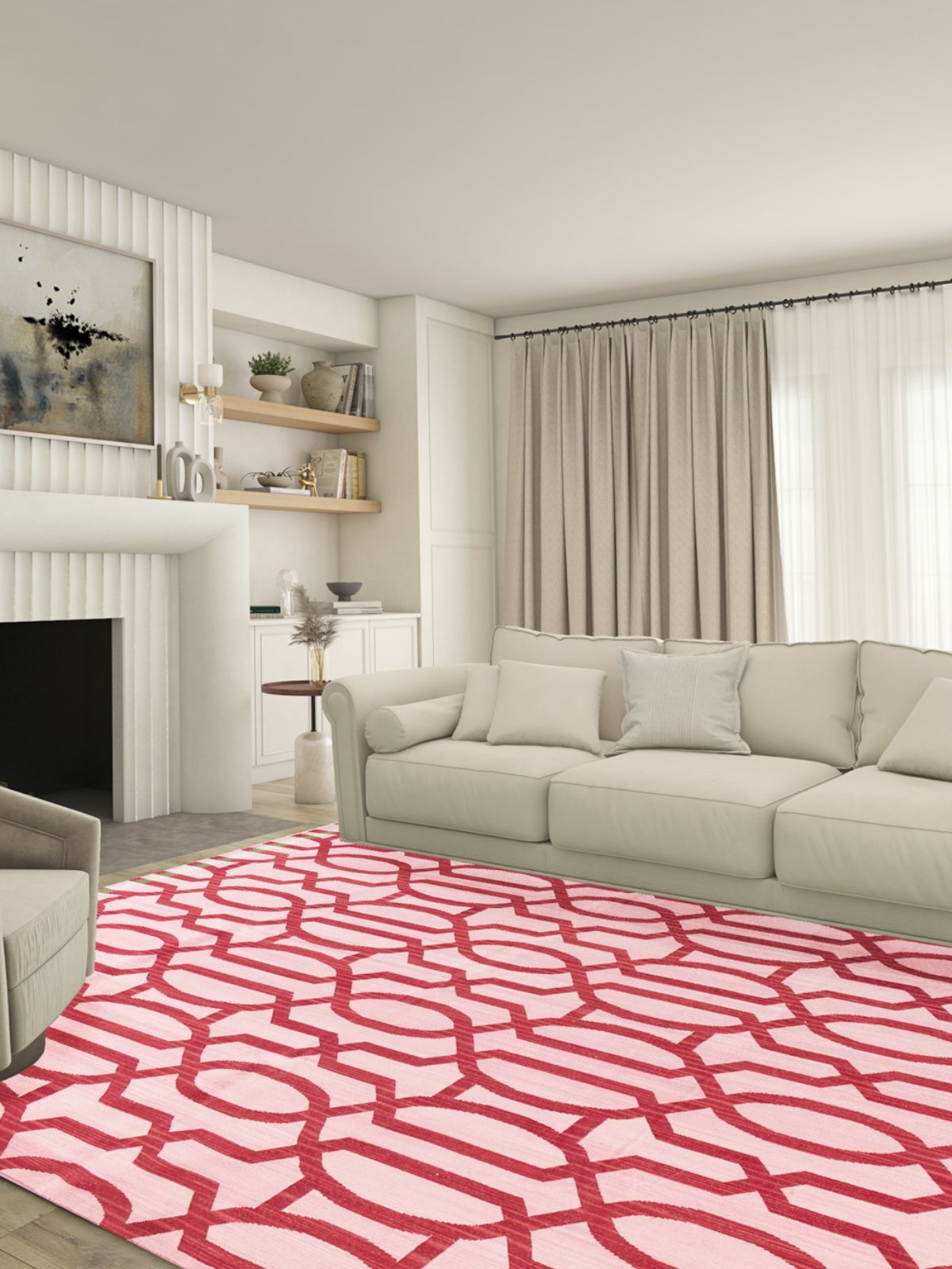 Rosy Maze Crimson Rug