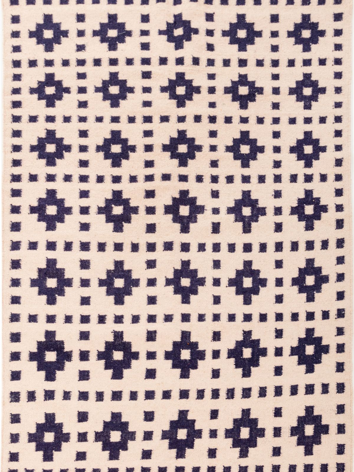 Checkerboard Kilim Wool Flatweave Rug_1