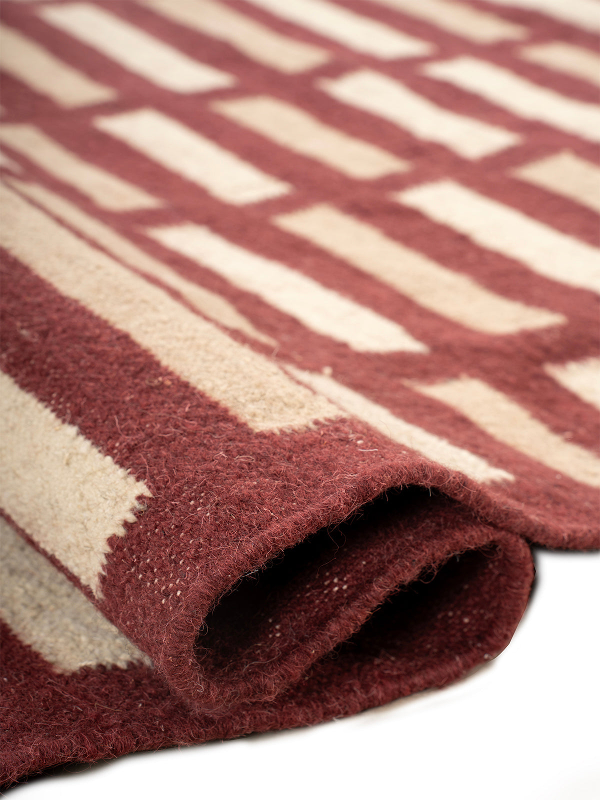 Cobblestone Path Wool Rug-Burgundy_2