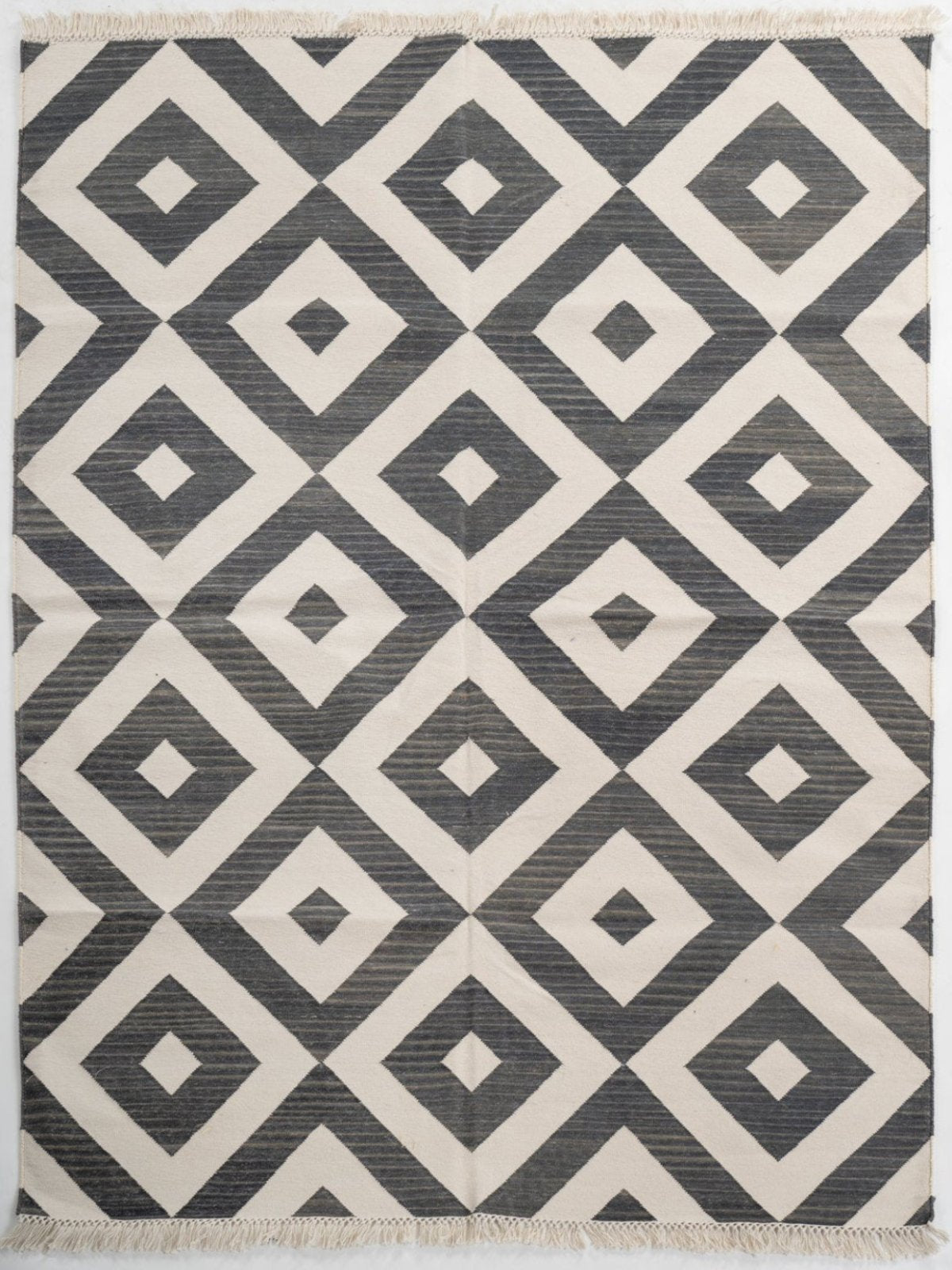 Geometric Diamonds Flatweave Cotton Rug